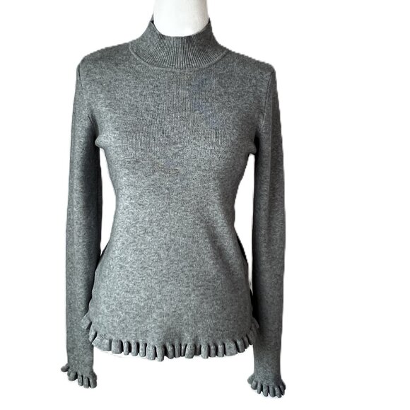 Buffalo David Bitton Mock Neck Sweater with Ruffle Trim size L - Picture 1 of 10